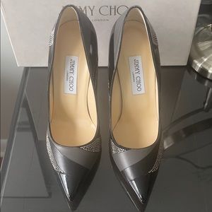 Jimmy Choo leather and patent heel NWT
